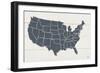 Peace and Lodge USA Map Gray-Janelle Penner-Framed Art Print