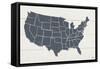 Peace and Lodge USA Map Gray-Janelle Penner-Framed Stretched Canvas