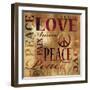 Peace and Love-Luke Wilson-Framed Art Print