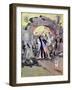 Peace Banished from the Paradise of the Marshall Plan, Caricature from 'Krokodil', C.1950-null-Framed Giclee Print