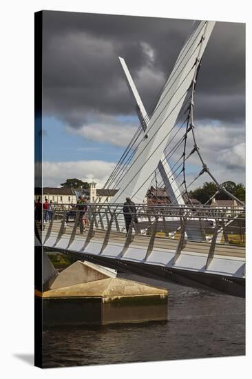 Peace Bridge, across the River Foyle, Derry (Londonderry), County Londonderry, Ulster, Northern Ire-Nigel Hicks-Stretched Canvas