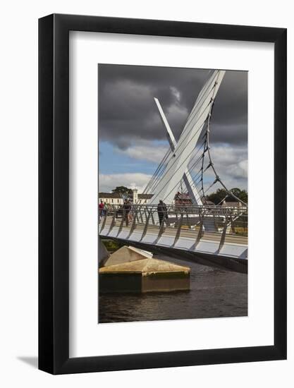 Peace Bridge, across the River Foyle, Derry (Londonderry), County Londonderry, Ulster, Northern Ire-Nigel Hicks-Framed Photographic Print