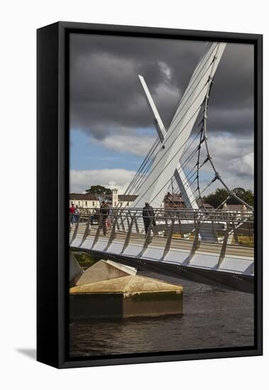 Peace Bridge, across the River Foyle, Derry (Londonderry), County Londonderry, Ulster, Northern Ire-Nigel Hicks-Framed Stretched Canvas