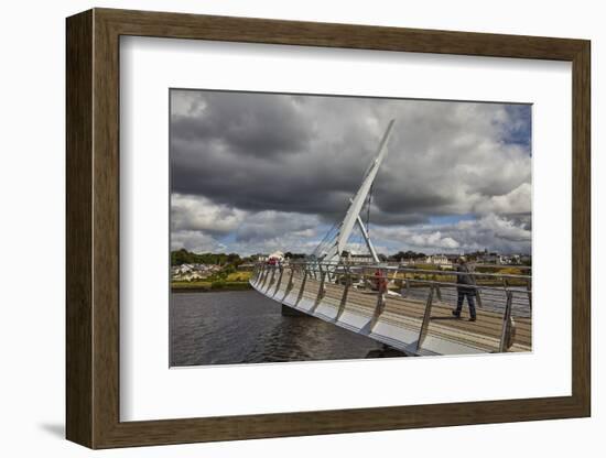 Peace Bridge, across the River Foyle, Derry (Londonderry), County Londonderry, Ulster, Northern Ire-Nigel Hicks-Framed Photographic Print