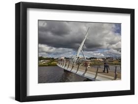 Peace Bridge, across the River Foyle, Derry (Londonderry), County Londonderry, Ulster, Northern Ire-Nigel Hicks-Framed Photographic Print