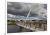 Peace Bridge, across the River Foyle, Derry (Londonderry), County Londonderry, Ulster, Northern Ire-Nigel Hicks-Framed Photographic Print