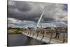 Peace Bridge, across the River Foyle, Derry (Londonderry), County Londonderry, Ulster, Northern Ire-Nigel Hicks-Stretched Canvas