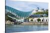 Peace Bridge over the Mtkvari River, designed by Italian architect Michele de Lucci, Tbilisi, Georg-G&M Therin-Weise-Stretched Canvas