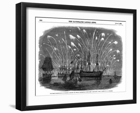 Peace Commemorations for the End of the Crimean War, at Plymouth, England, 1856-null-Framed Giclee Print