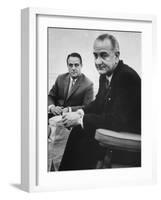 Peace Corp. Head Sargent R. Shriver Jr. and President Lyndon B. Johnson-John Dominis-Framed Photographic Print