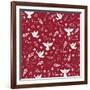 Peace Doves on Red-Elizabeth Caldwell-Framed Giclee Print