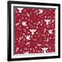 Peace Doves on Red-Elizabeth Caldwell-Framed Giclee Print