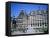 Peace Gardens Fountain and Town Hall, Sheffield, South Yorkshire, Yorkshire, England-David Hunter-Framed Stretched Canvas