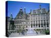 Peace Gardens Fountain and Town Hall, Sheffield, South Yorkshire, Yorkshire, England-David Hunter-Stretched Canvas