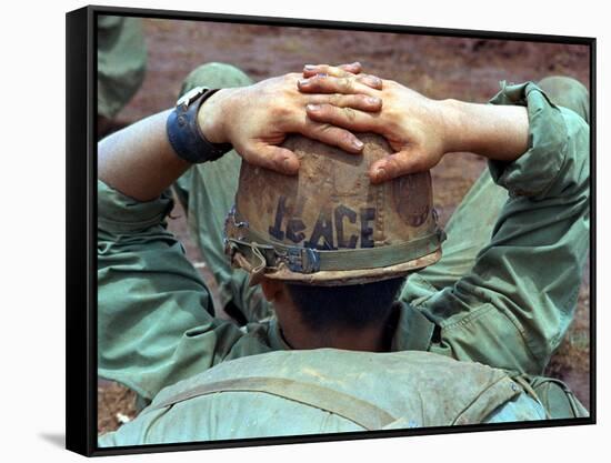 Peace Helmet-Associated Press-Framed Stretched Canvas