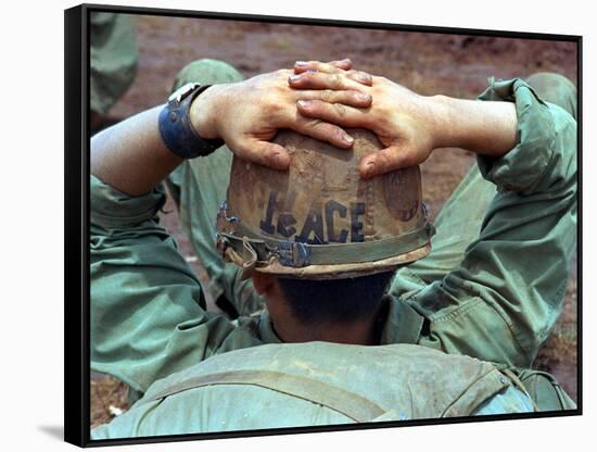 Peace Helmet-Associated Press-Framed Stretched Canvas