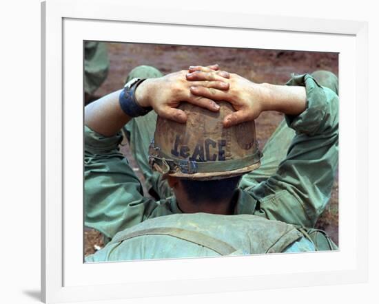 Peace Helmet-Associated Press-Framed Photographic Print