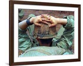 Peace Helmet-Associated Press-Framed Photographic Print