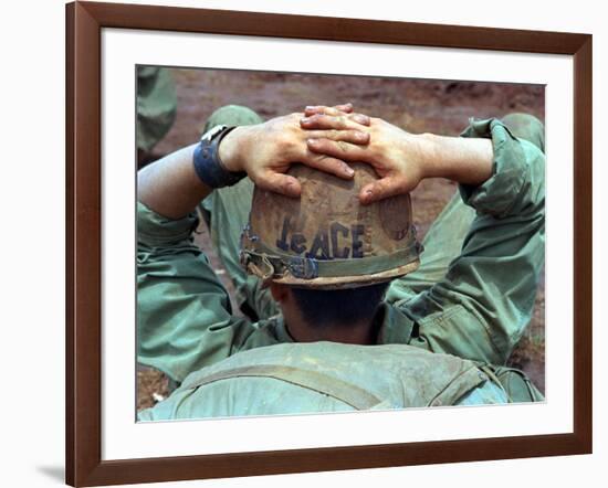 Peace Helmet-Associated Press-Framed Photographic Print