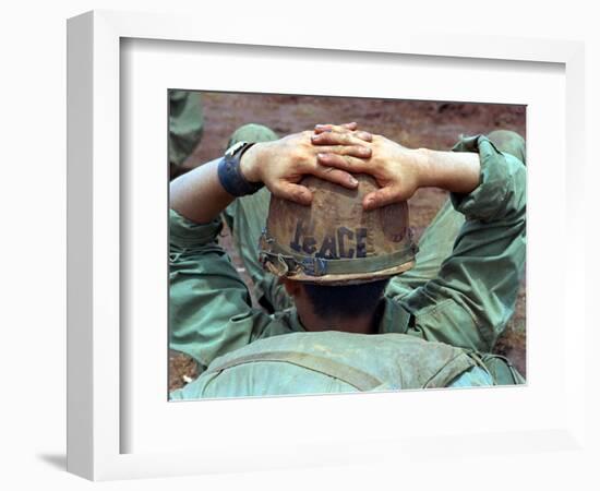 Peace Helmet-Associated Press-Framed Photographic Print