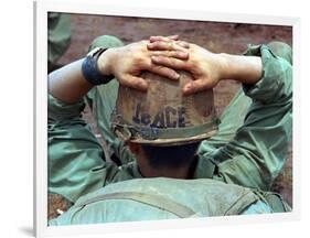 Peace Helmet-Associated Press-Framed Photographic Print