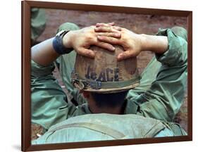 Peace Helmet-Associated Press-Framed Photographic Print