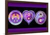 Peace Love and Happiness-null-Framed Blacklight Poster