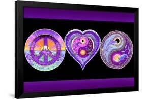 Peace Love and Happiness-null-Framed Blacklight Poster