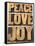 Peace, Love and Joy Word Abstract-PixelsAway-Framed Stretched Canvas