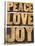 Peace, Love and Joy Word Abstract-PixelsAway-Stretched Canvas