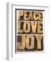 Peace, Love and Joy Word Abstract-PixelsAway-Framed Art Print