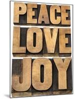 Peace, Love and Joy Word Abstract-PixelsAway-Mounted Art Print