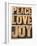 Peace, Love and Joy Word Abstract-PixelsAway-Framed Art Print