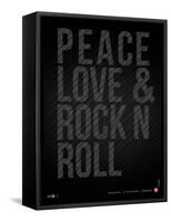 Peace Love and Rock N Roll Poster-NaxArt-Framed Stretched Canvas