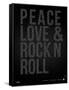 Peace Love and Rock N Roll Poster-NaxArt-Framed Stretched Canvas