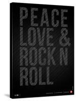 Peace Love and Rock N Roll Poster-NaxArt-Stretched Canvas