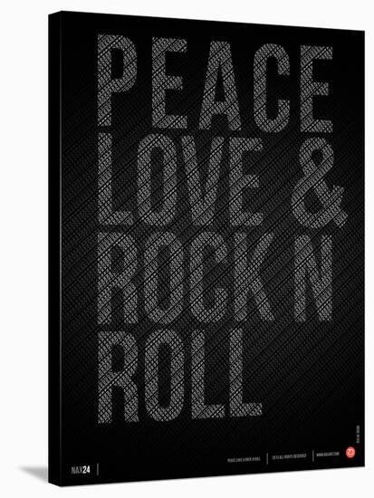 Peace Love and Rock N Roll Poster-NaxArt-Stretched Canvas