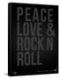 Peace Love and Rock N Roll Poster-NaxArt-Framed Stretched Canvas