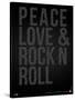 Peace Love and Rock N Roll Poster-NaxArt-Stretched Canvas