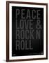 Peace Love and Rock N Roll Poster-NaxArt-Framed Premium Giclee Print