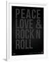 Peace Love and Rock N Roll Poster-NaxArt-Framed Premium Giclee Print