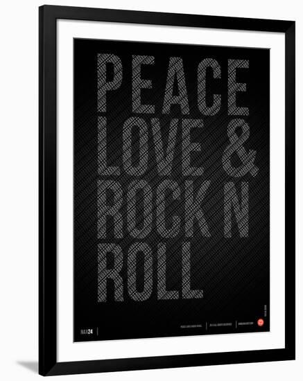 Peace Love and Rock N Roll Poster-NaxArt-Framed Premium Giclee Print