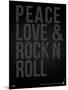Peace Love and Rock N Roll Poster-NaxArt-Mounted Premium Giclee Print