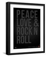 Peace Love and Rock N Roll Poster-NaxArt-Framed Art Print