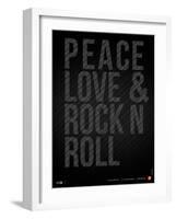 Peace Love and Rock N Roll Poster-NaxArt-Framed Art Print