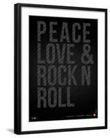 Peace Love and Rock N Roll Poster-NaxArt-Framed Art Print