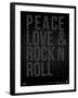 Peace Love and Rock N Roll Poster-NaxArt-Framed Art Print