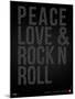 Peace Love and Rock N Roll Poster-NaxArt-Mounted Art Print