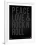 Peace Love and Rock N Roll Poster-NaxArt-Framed Art Print