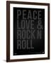 Peace Love and Rock N Roll Poster-NaxArt-Framed Art Print